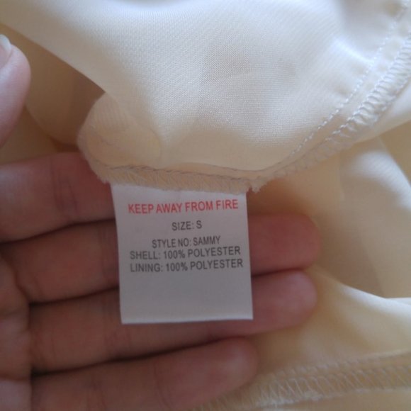 ⚡SALE⚡Ivory Shift Dress w/ Gold Beading - Picture 11 of 12